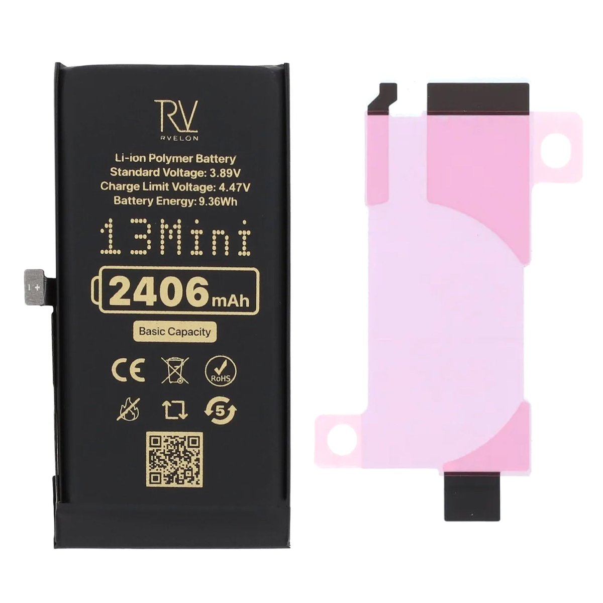 Rvelon Premium-batteri til iPhone 13 Mini – 2406mAh