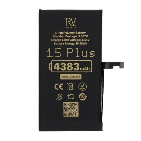 Rvelon Premium Batteri for iPhone 15 Plus – 4383mAh