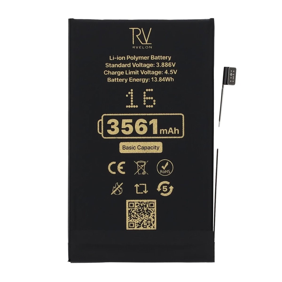 Rvelon Premium Batteri for iPhone 16 – 3561mAh