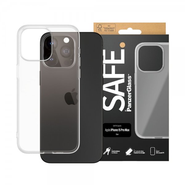 SAFE. by PanzerGlass iPhone 15 Pro Max Deksel Soft TPU Case Transparent