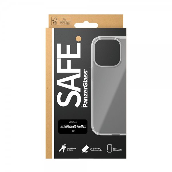 SAFE. by PanzerGlass iPhone 15 Pro Max Deksel Soft TPU Case Transparent