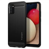 Spigen Samsung Galaxy A02s Deksel Rugged Armor Matte Black