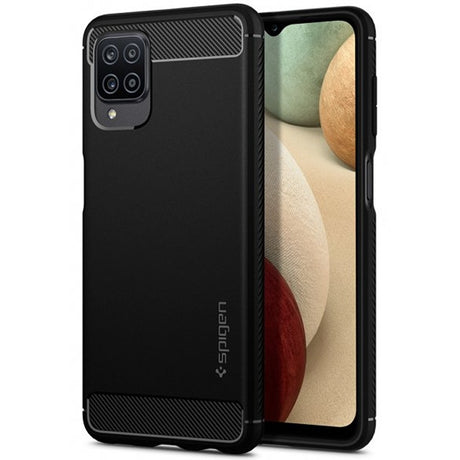 Spigen Samsung Galaxy A12 Deksel Rugged Armor Matte Black