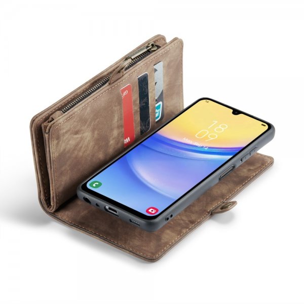 CaseMe Samsung Galaxy A15 Etui 008 Series Avtakbart Deksel Brun