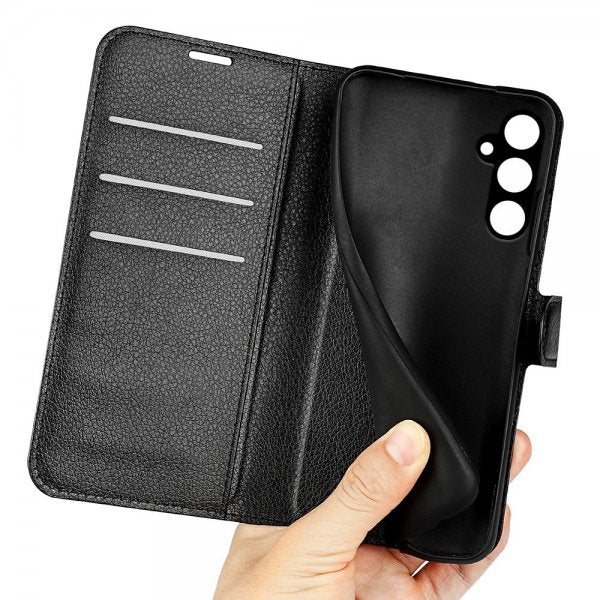 Samsung Galaxy A15 Etui Litchi Svart