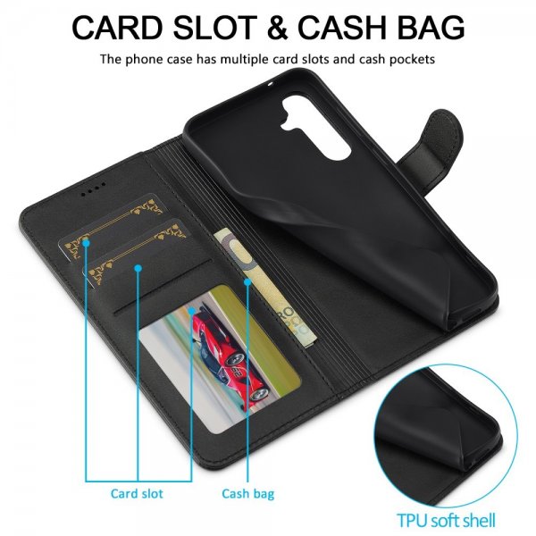 Lc.Imeeke Samsung Galaxy A16 Etui med Kortlomme stativfunksjon Svart