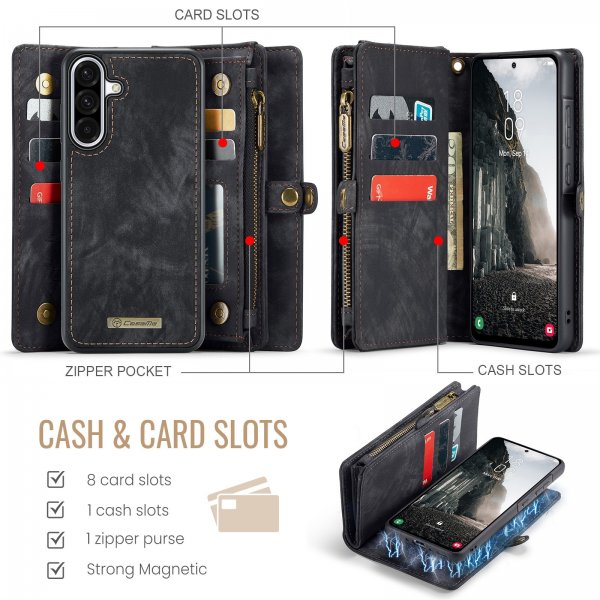 CaseMe Samsung Galaxy A17 Etui 008 Series Avtakbart Deksel Svart