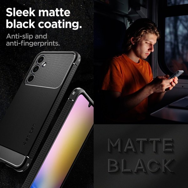 Spigen Samsung Galaxy A25 Deksel Rugged Armor Matte Black