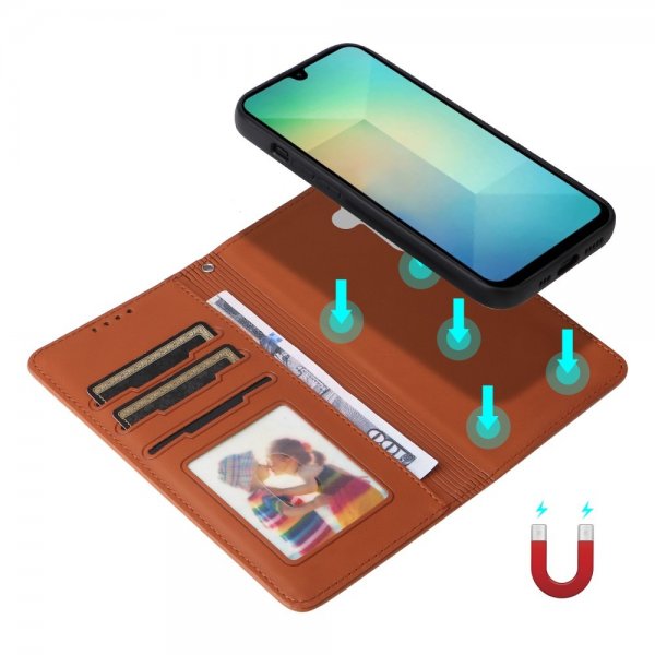 Betopnice Samsung Galaxy A26 Etui Avtagbart Deksel 005 Brun