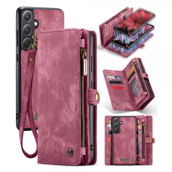 CaseMe Samsung Galaxy A35 Etui 008 Series Avtakbart Deksel Rød