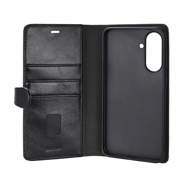 Buffalo Samsung Galaxy A37 Etui 2-i-1 Ekte skinn 3 Kortlomme Svart