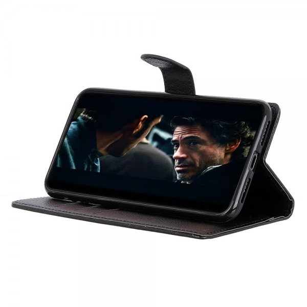 Samsung Galaxy A50 Etui Litchi Svart