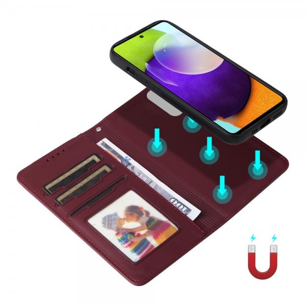 Betopnice Samsung Galaxy A52/A52s 5G Etui Avtagbart Deksel 005 Rød