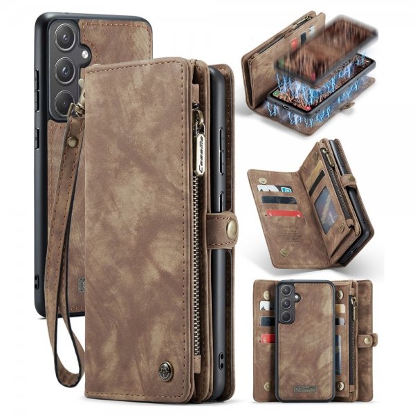 CaseMe Samsung Galaxy A55 Etui 008 Series Avtakbart Deksel Brun