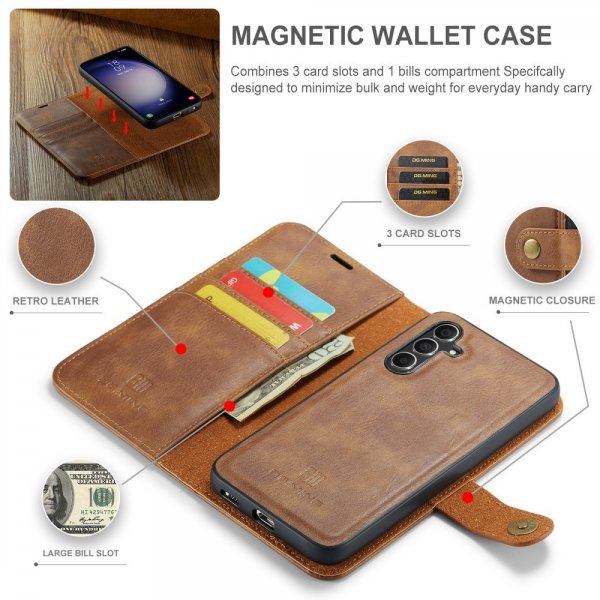 Dg.Ming Samsung Galaxy A55 Etui Avtagbart Deksel Brun
