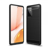 Samsung Galaxy A72 Deksel Børstet Karbonfibertekstur Svart