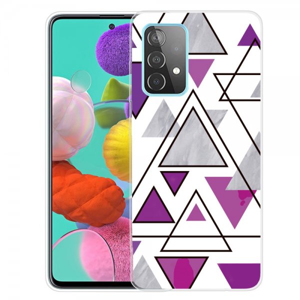 Samsung Galaxy A72 Deksel Marmortrekant Lilla