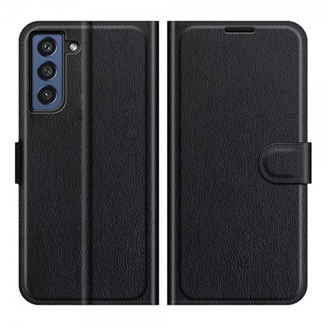 Samsung Galaxy S21 FE Etui Litchi Svart