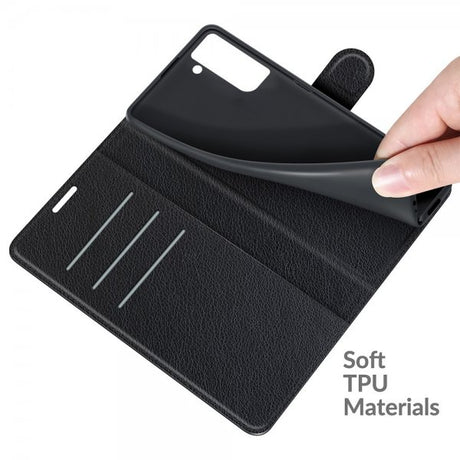 Samsung Galaxy S21 FE Etui Litchi Svart