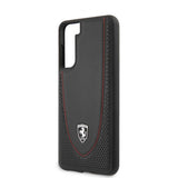 Ferrari Samsung Galaxy S21 Etui Logo Perforert Svart