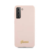 Guess Samsung Galaxy S21 Deksel Metal Logo Rosa