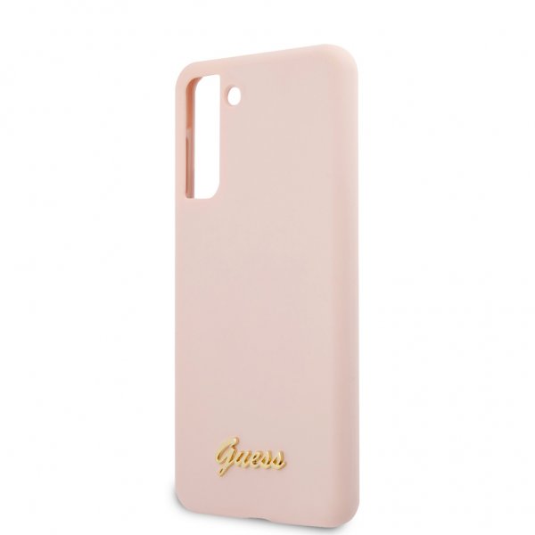 Guess Samsung Galaxy S21 Deksel Metal Logo Rosa