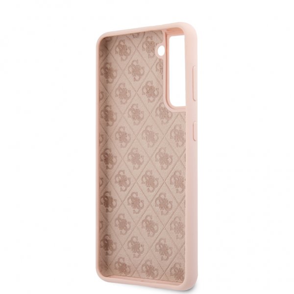 Guess Samsung Galaxy S21 Deksel Metal Logo Rosa