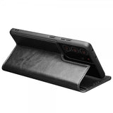 Qialino Samsung Galaxy S21 Ultra Etui Ekte Skinn Svart