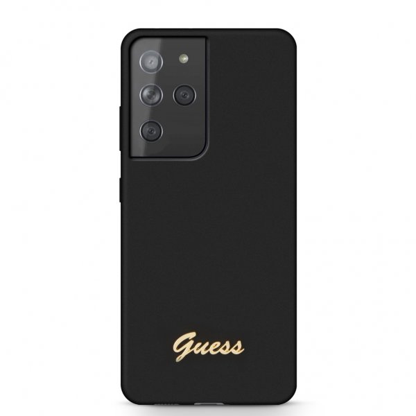 Guess Samsung Galaxy S21 Ultra Deksel Metal Logo Svart