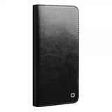 Qialino Samsung Galaxy S22 Etui Ekte skinn Kortlommer Svart