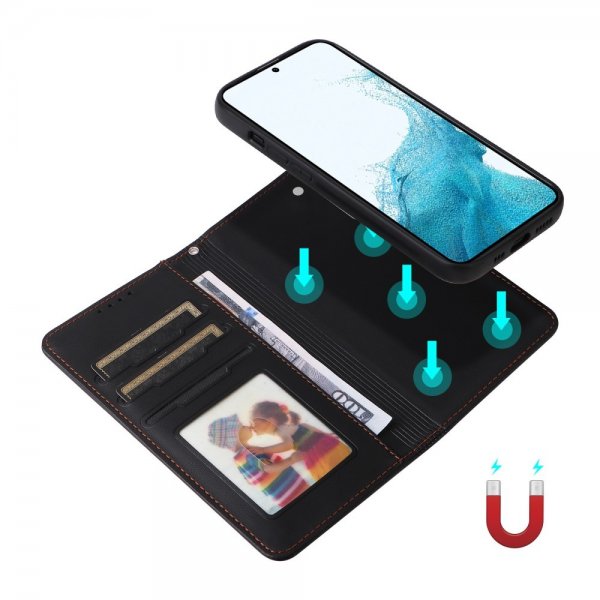 Betopnice Samsung Galaxy S22 Etui Avtagbart Deksel 005 Svart