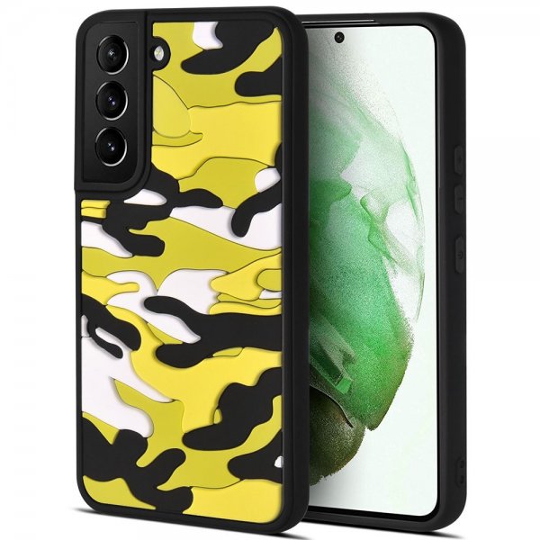 Samsung Galaxy S22 Plus Deksel 3D Kamuflasje Gul