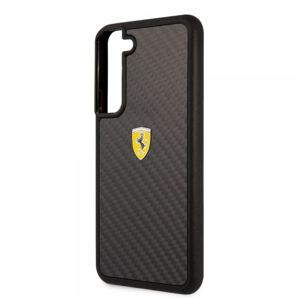Ferrari Samsung Galaxy S22 Plus Deksel Real Carbon Metal Logo Svart