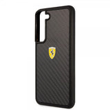 Ferrari Samsung Galaxy S22 Plus Deksel Real Carbon Metal Logo Svart