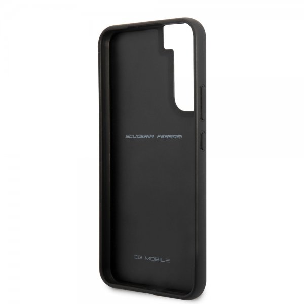 Ferrari Samsung Galaxy S22 Plus Deksel Vertical Stripe Metal Logo  Svart