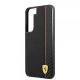 Ferrari Samsung Galaxy S22 Deksel Vertical Stripe Metal Logo  Svart