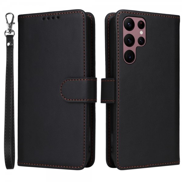 Betopnice Samsung Galaxy S22 Ultra Etui Avtagbart Deksel 005 Svart