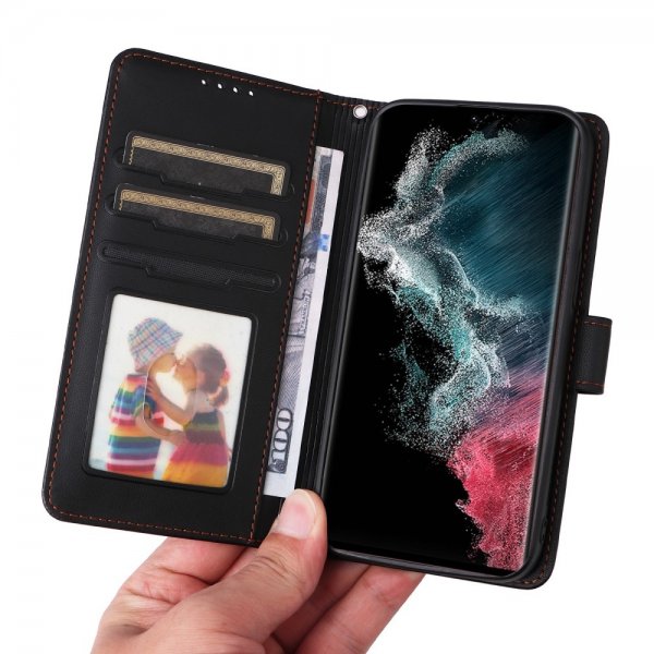 Betopnice Samsung Galaxy S22 Ultra Etui Avtagbart Deksel 005 Svart