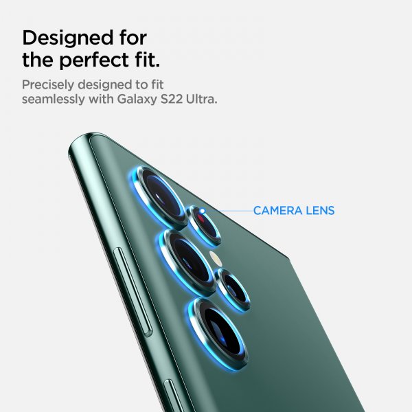 Spigen Samsung Galaxy S22 Ultra Kamerabeskytter GLAS.tR EZ Fit Optik Pro 2-pakning Grønn