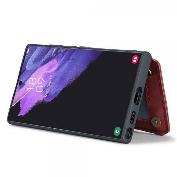CaseMe Samsung Galaxy S22 Ultra Deksel C20 Kortlomme Glidelås Rød