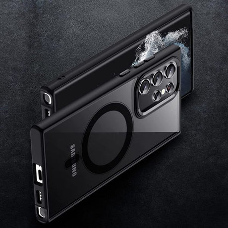 Samsung Galaxy S22 Ultra Deksel Farget Kant MagSafe Svart
