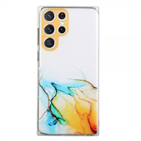 Samsung Galaxy S22 Ultra Deksel Marmormønster Gul
