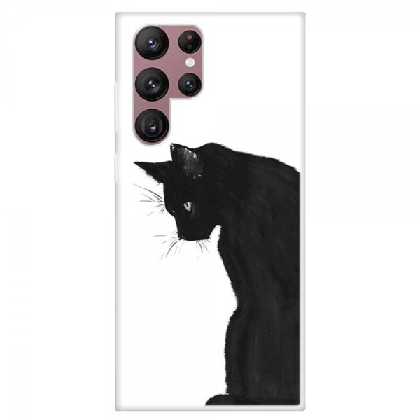 Samsung Galaxy S22 Ultra Deksel Motiv Svart Katt