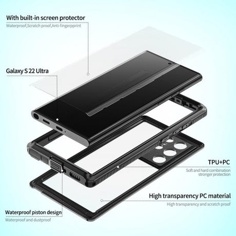Redpepper Samsung Galaxy S22 Ultra Deksel Vanntett IP68 Svart