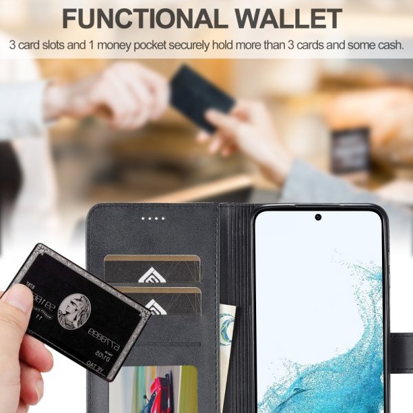 Lc.Imeeke Samsung Galaxy S23 FE Etui med Kortlomme stativfunksjon Svart