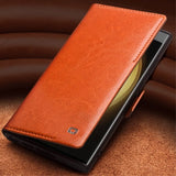 Qialino Samsung Galaxy S23 Etui Ekte Skinn Svart