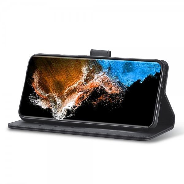 Lc.Imeeke Samsung Galaxy S23 Etui med Kortlomme stativfunksjon Svart