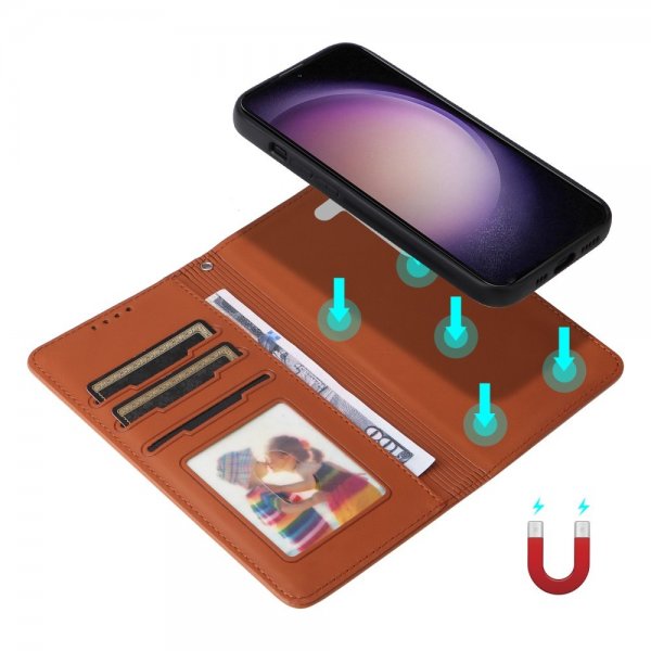 Betopnice Samsung Galaxy S23 Etui Avtagbart Deksel 005 Brun