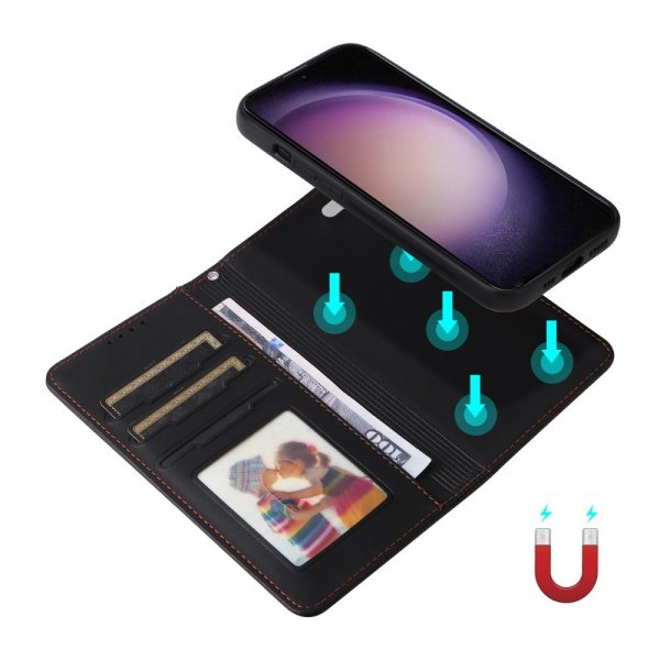 Betopnice Samsung Galaxy S23 Etui Avtagbart Deksel 005 Svart