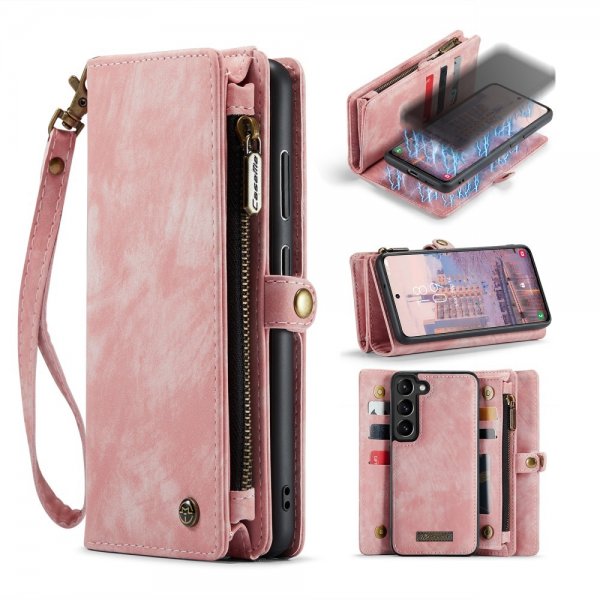 CaseMe Samsung Galaxy S23 Plus Etui 008 Series Avtakbart Deksel Rosa
